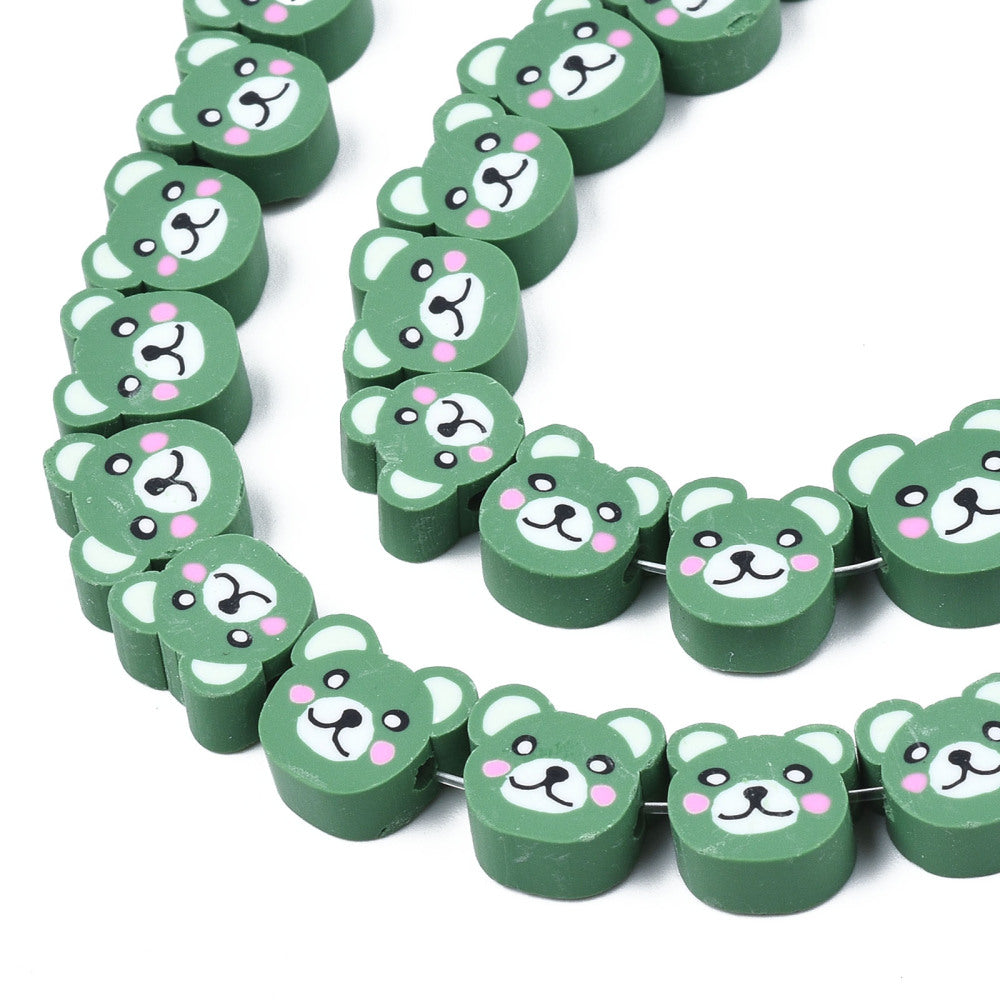 Bear Polymer Clay Bead Strand