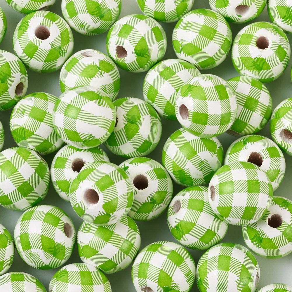 Green Wooden Beads