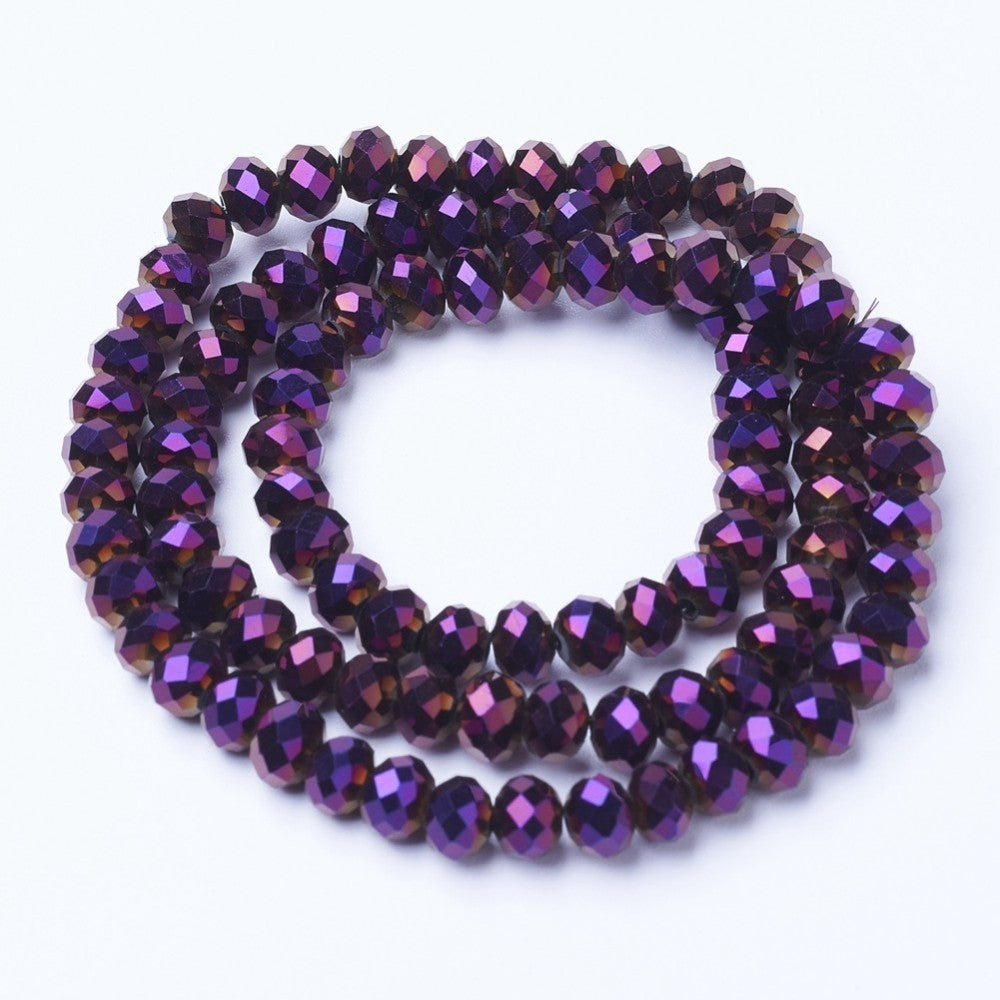 Purple Electroplated Glass Beads