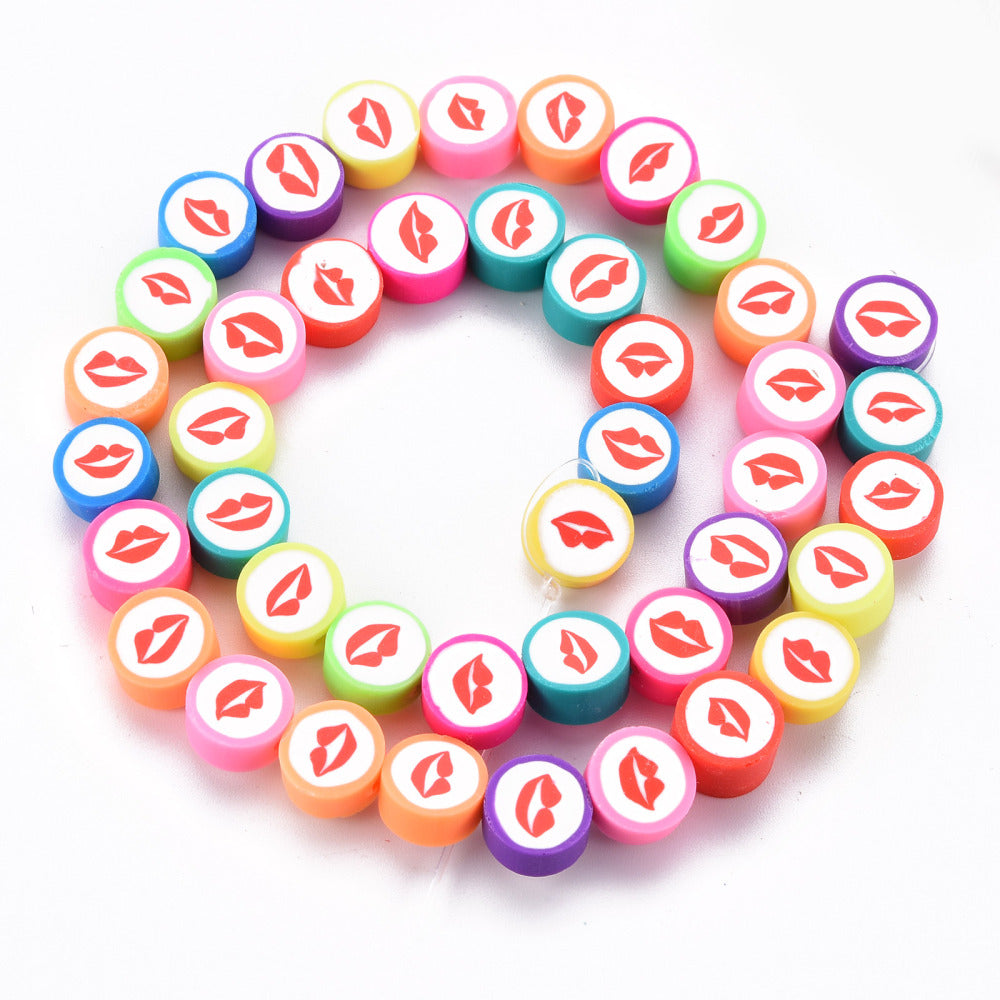 Lips Polymer Clay Beads