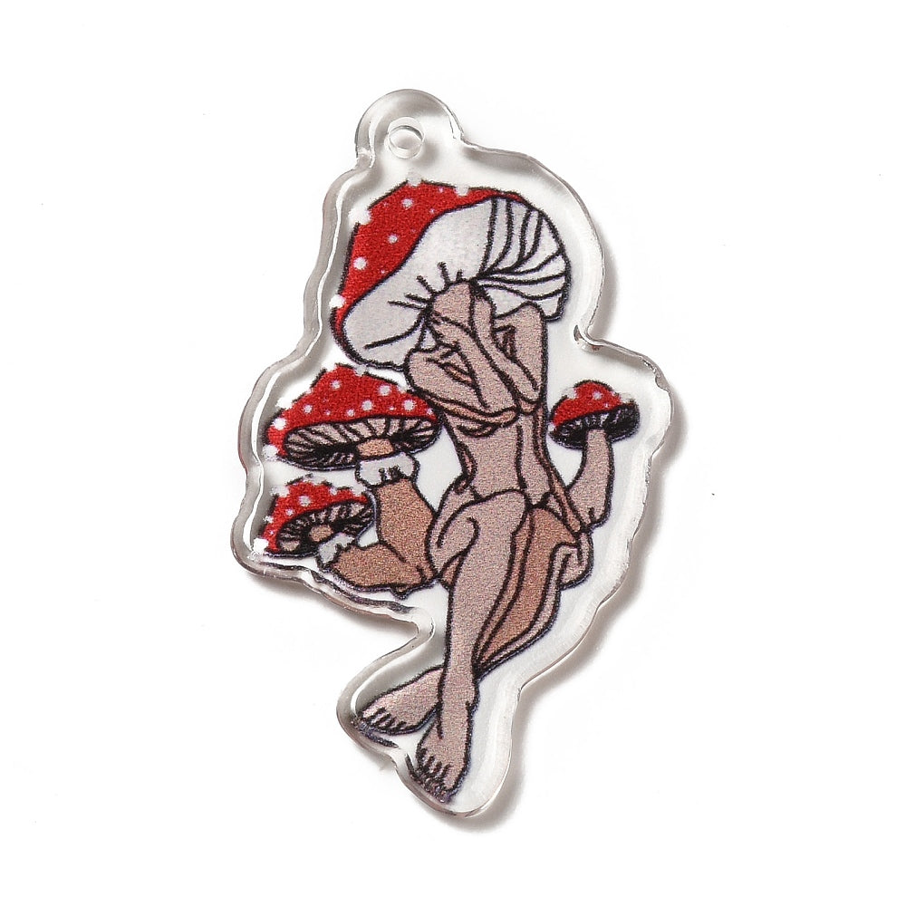 Mushroom Girl Acrylic Pendant