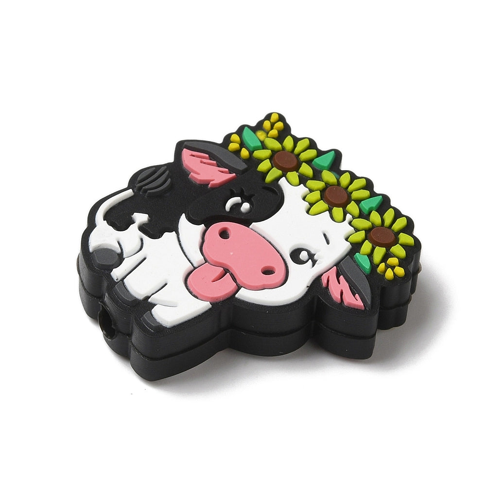 Cow Silicone Focal Bead