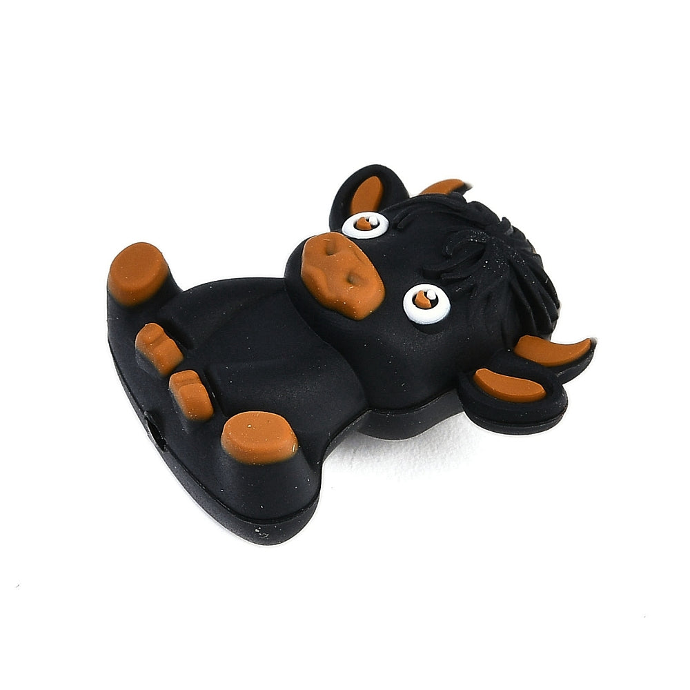 Black Cow Silicone Bead