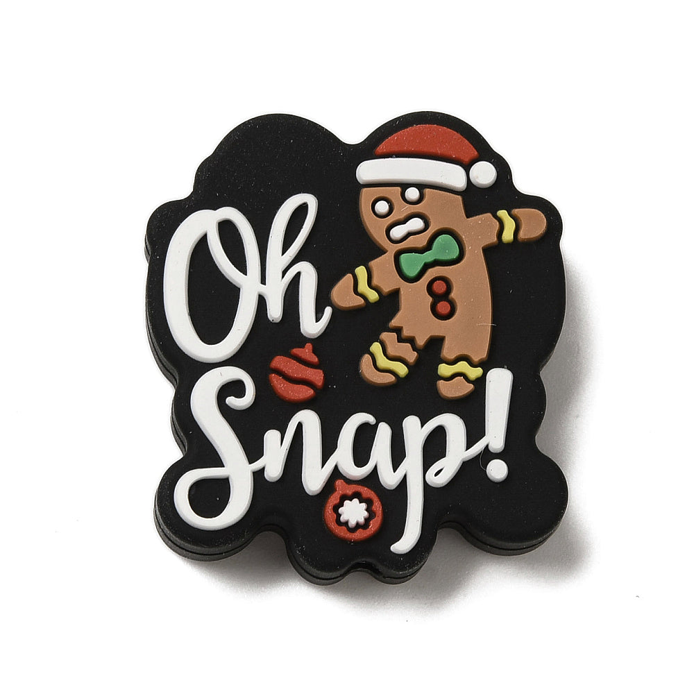 Gingerbread Man Christmas Silicone Bead