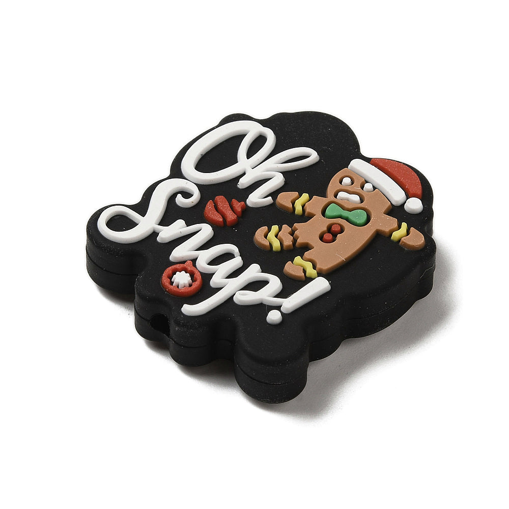Gingerbread Man Christmas Silicone Bead