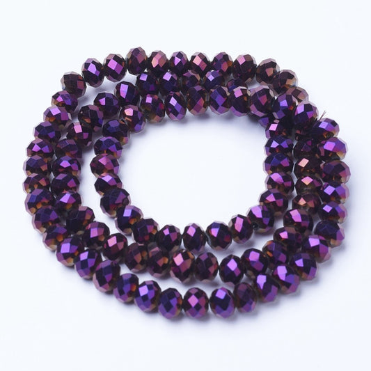 Purple Electroplated Glass Beads
