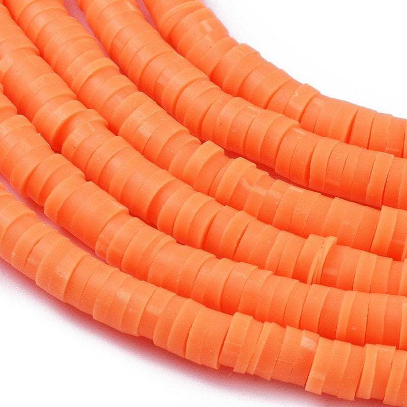Orange Red Polymer Clay Beads