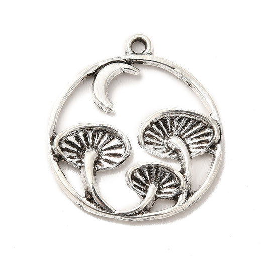 Mushroom and Moon Pendant
