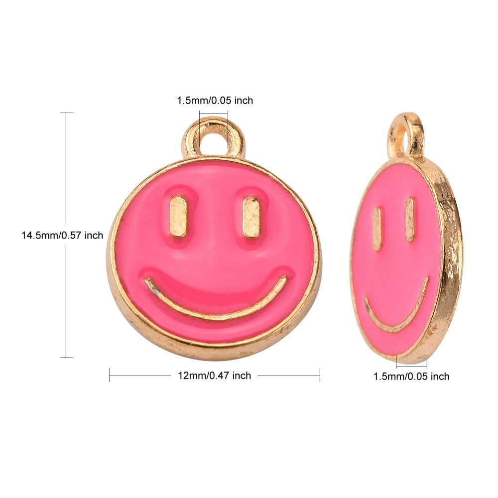 Pink Smiley Face Charm