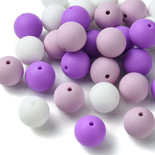 15 MM Silicone Beads - Puples