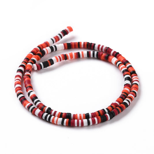 Red, white, black Polymer Clay Beads