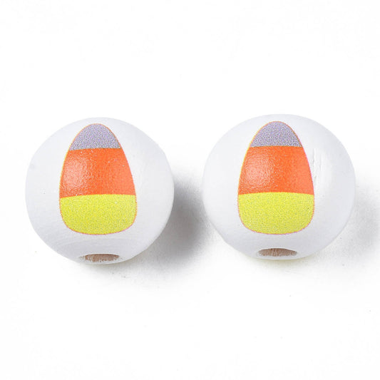 Candy Corn Wood Beads