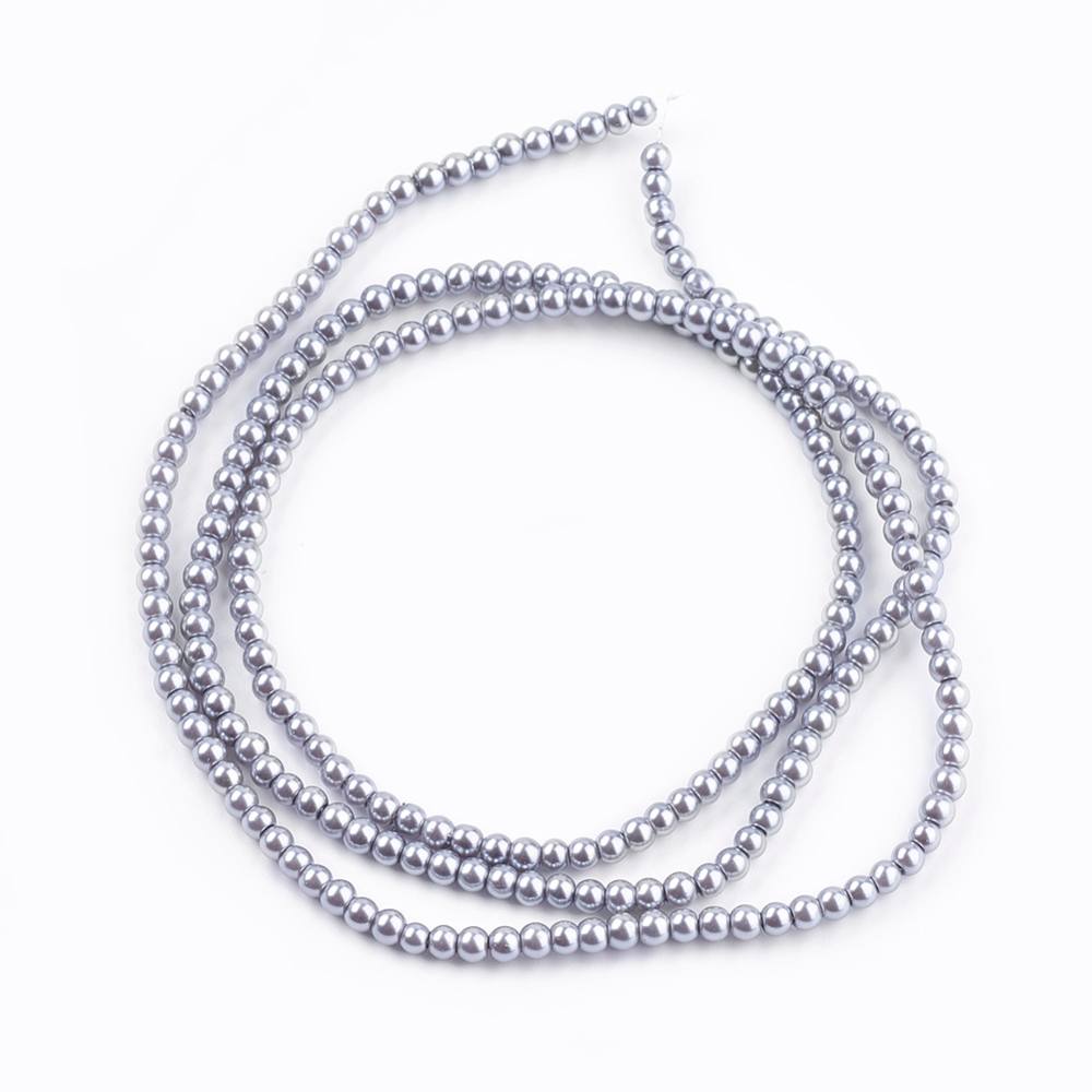 Silver Pearl Glass Beads