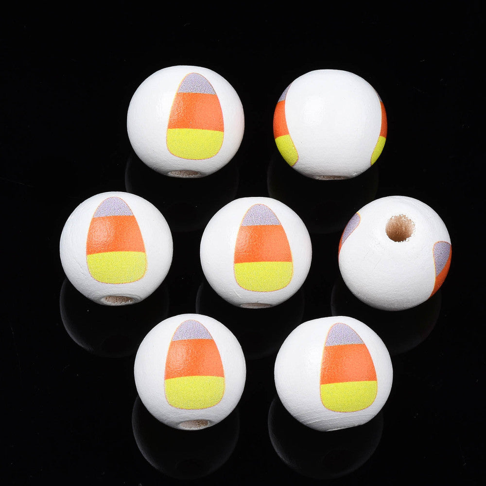 Candy Corn Wood Beads