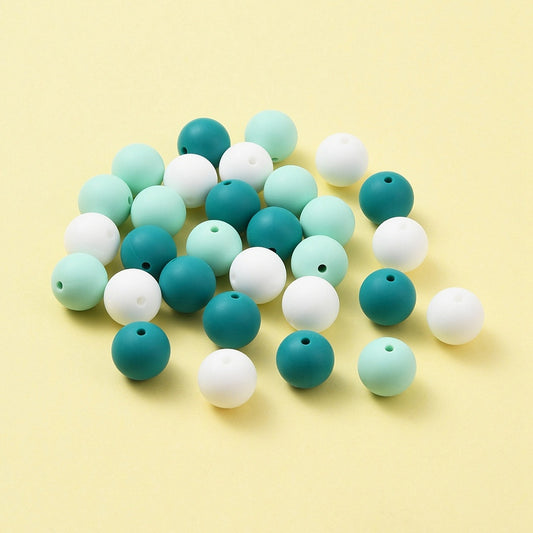 15 MM Silicone Beads - Blues