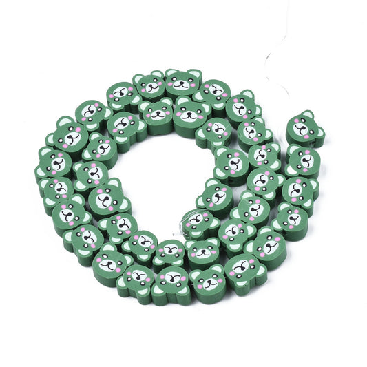 Bear Polymer Clay Bead Strand