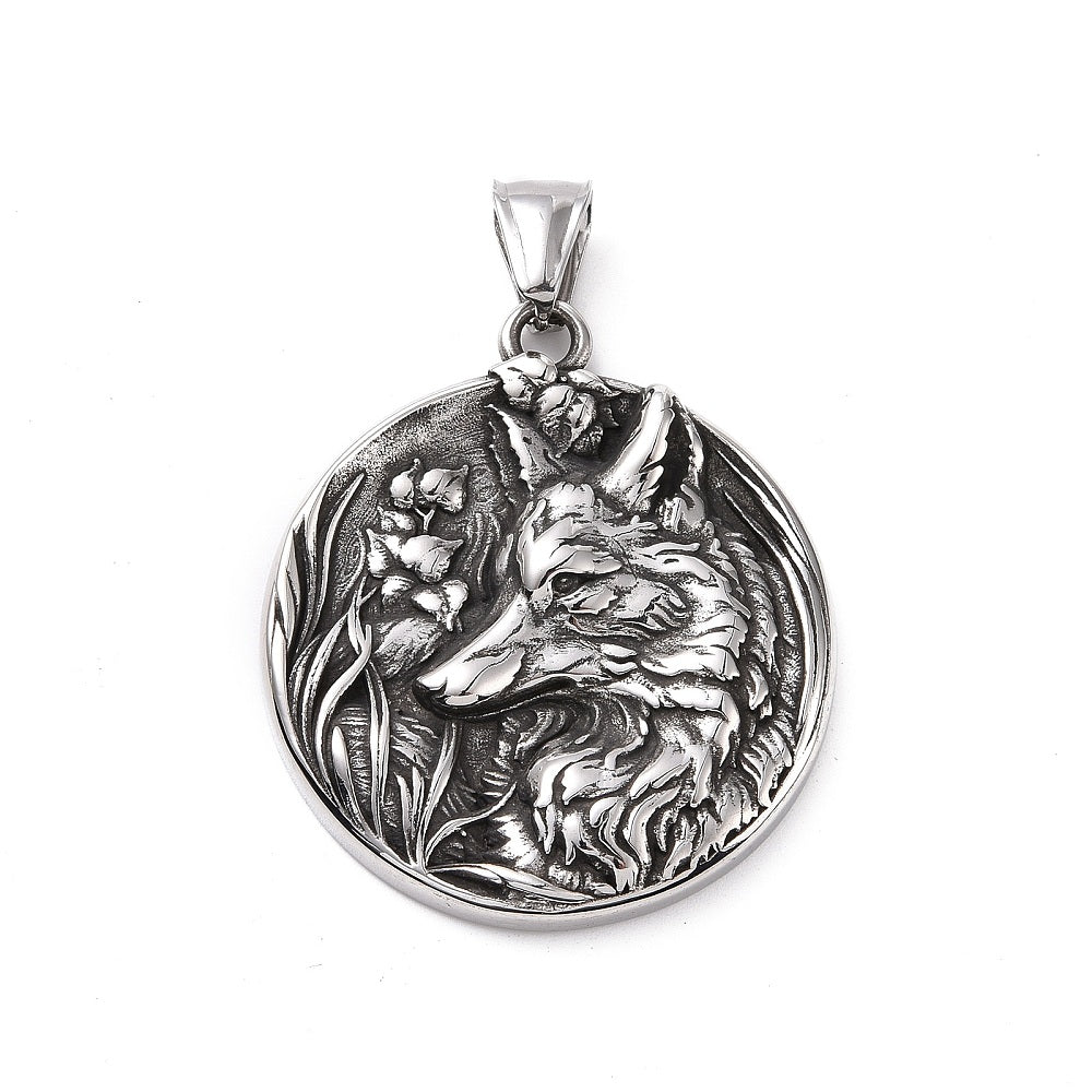 Stainless Steel Wolf Pendant