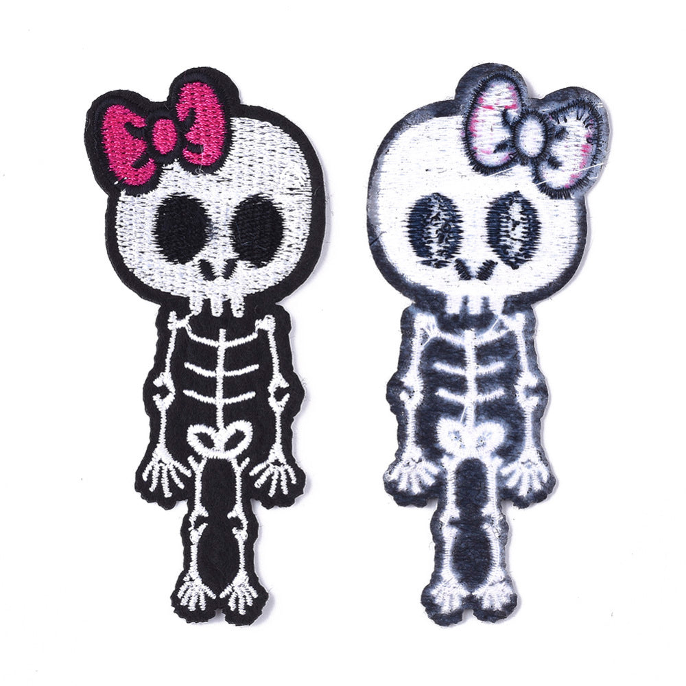 Skeleton Girl Iron On Patch