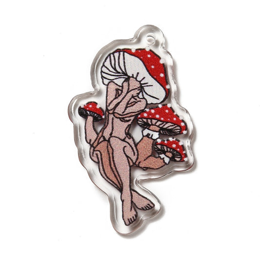 Mushroom Girl Acrylic Pendant