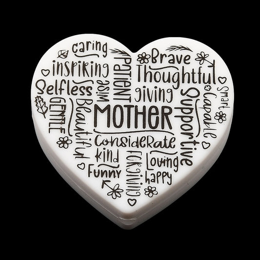 Mother Heart Silicone Bead