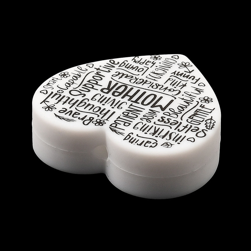 Mother Heart Silicone Bead