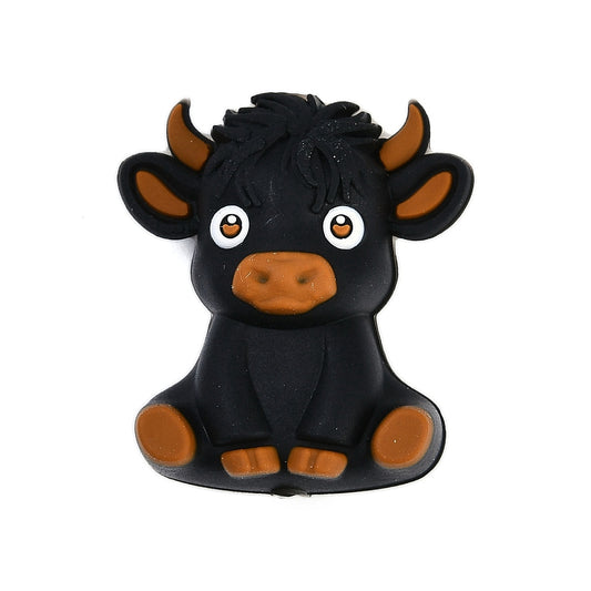 Black Cow Silicone Bead