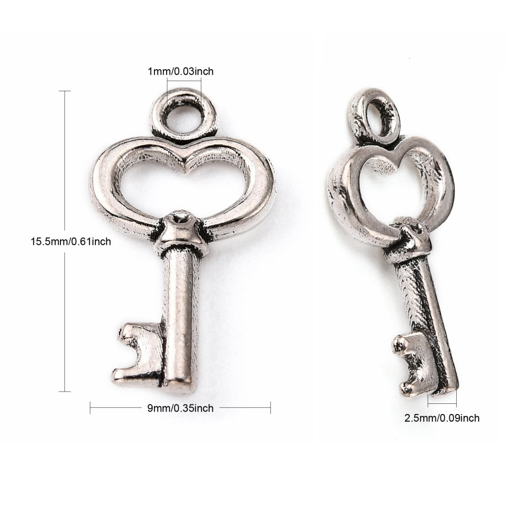 Heart Key Charm