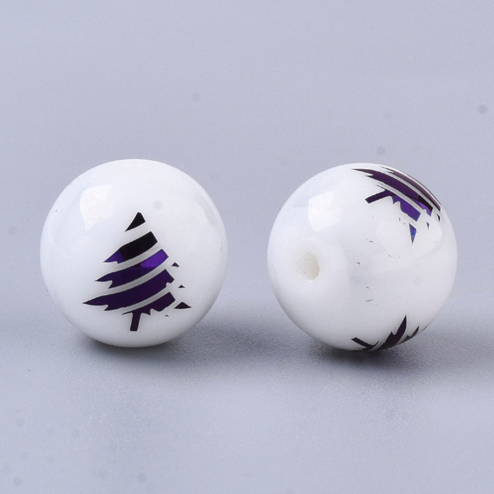 White Christmas Tree Beads