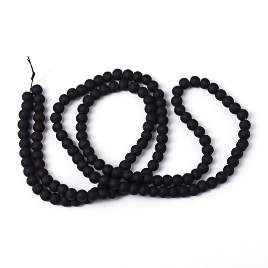Black Frosted Beads