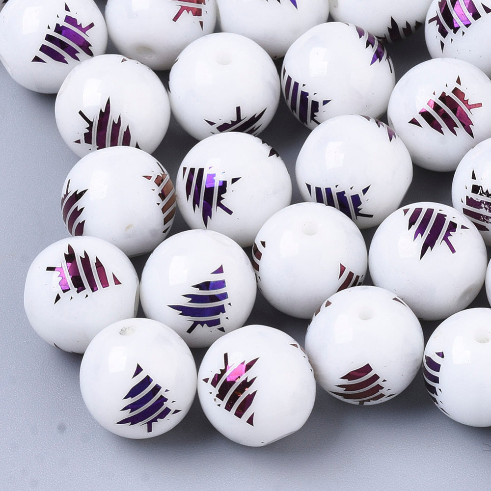 White Christmas Tree Beads