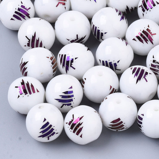White Christmas Tree Beads