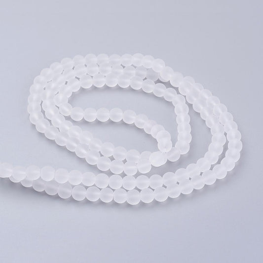 White Frosted Beads
